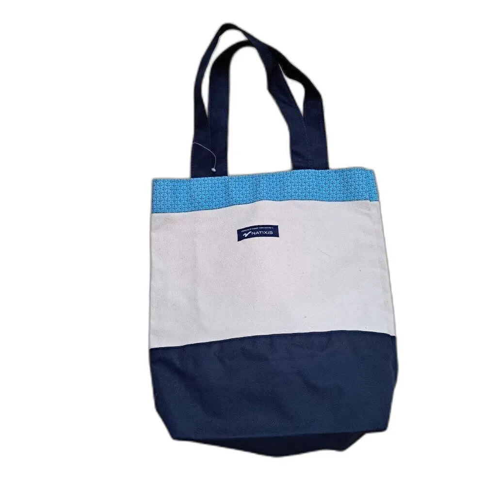 Vineyard Vines Canvas Shopping Travel Tote Blue Natixis Medium